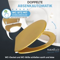 WC-Sitz mit Absenkautomatik und Schnellverschluss Glitzer Gold - Premium Toilettendeckel direkt vom Hersteller