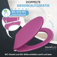 WC-Sitz mit Absenkautomatik und Schnellverschluss Glitzer Pink - Premium Toilettendeckel direkt vom Hersteller