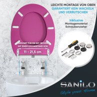 WC-Sitz mit Absenkautomatik und Schnellverschluss Glitzer Pink - Premium Toilettendeckel direkt vom Hersteller