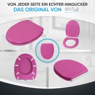 WC-Sitz mit Absenkautomatik und Schnellverschluss Glitzer Pink - Premium Toilettendeckel direkt vom Hersteller