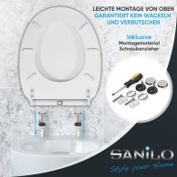 WC-Sitz mit Absenkautomatik und Schnellverschluss Glitzer Weiß - Premium Toilettendeckel direkt vom Hersteller