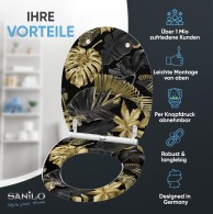 WC-Sitz mit Absenkautomatik und Schnellverschluss Golden Leaves - Premium Toilettendeckel direkt vom Hersteller