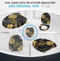 WC-Sitz mit Absenkautomatik und Schnellverschluss Golden Leaves - Premium Toilettendeckel direkt vom Hersteller