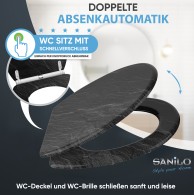 WC-Sitz mit Absenkautomatik und Schnellverschluss Granit - Premium Toilettendeckel direkt vom Hersteller