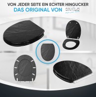 WC-Sitz mit Absenkautomatik und Schnellverschluss Granit - Premium Toilettendeckel direkt vom Hersteller
