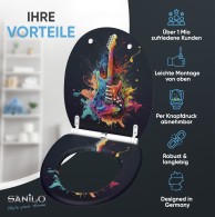 WC-Sitz mit Absenkautomatik und Schnellverschluss Guitar - Premium Toilettendeckel direkt vom Hersteller