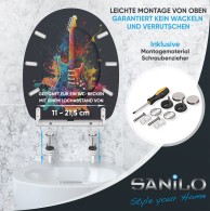 WC-Sitz mit Absenkautomatik und Schnellverschluss Guitar - Premium Toilettendeckel direkt vom Hersteller