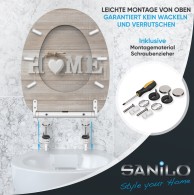 WC-Sitz mit Absenkautomatik und Schnellverschluss Home - Premium Toilettendeckel direkt vom Hersteller