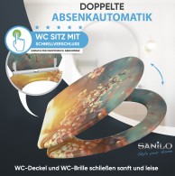 WC-Sitz mit Absenkautomatik und Schnellverschluss Kirschblüte - Premium Toilettendeckel direkt vom Hersteller