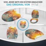 WC-Sitz mit Absenkautomatik und Schnellverschluss Kirschblüte - Premium Toilettendeckel direkt vom Hersteller