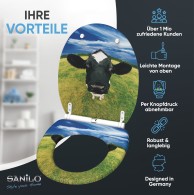 WC-Sitz mit Absenkautomatik und Schnellverschluss Kuhkopf - Premium Toilettendeckel direkt vom Hersteller