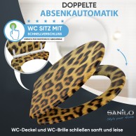 WC-Sitz mit Absenkautomatik und Schnellverschluss Leopardenfell - Premium Toilettendeckel direkt vom Hersteller