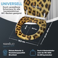 WC-Sitz mit Absenkautomatik und Schnellverschluss Leopardenfell - Premium Toilettendeckel direkt vom Hersteller