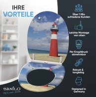 WC-Sitz mit Absenkautomatik und Schnellverschluss Leuchtturm - Premium Toilettendeckel direkt vom Hersteller