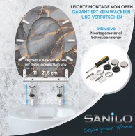 WC-Sitz mit Absenkautomatik und Schnellverschluss Marmor Abstrakt - Premium Toilettendeckel direkt vom Hersteller