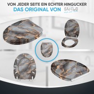 WC-Sitz mit Absenkautomatik und Schnellverschluss Marmor Abstrakt - Premium Toilettendeckel direkt vom Hersteller