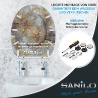 WC-Sitz mit Absenkautomatik und Schnellverschluss Marmor Braun - Premium Toilettendeckel direkt vom Hersteller