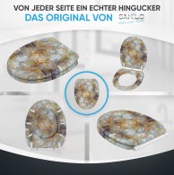 WC-Sitz mit Absenkautomatik und Schnellverschluss Marmor Braun - Premium Toilettendeckel direkt vom Hersteller