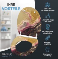 WC-Sitz mit Absenkautomatik und Schnellverschluss Marmor Brillante - Premium Toilettendeckel direkt vom Hersteller