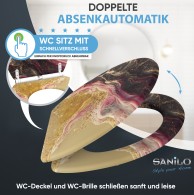 WC-Sitz mit Absenkautomatik und Schnellverschluss Marmor Brillante - Premium Toilettendeckel direkt vom Hersteller