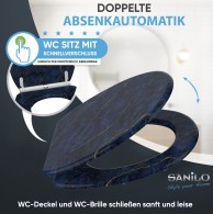 WC-Sitz mit Absenkautomatik und Schnellverschluss Marmor Darkblue - Premium Toilettendeckel direkt vom Hersteller