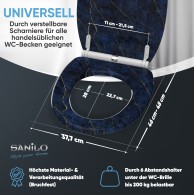 WC-Sitz mit Absenkautomatik und Schnellverschluss Marmor Darkblue - Premium Toilettendeckel direkt vom Hersteller