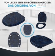 WC-Sitz mit Absenkautomatik und Schnellverschluss Marmor Darkblue - Premium Toilettendeckel direkt vom Hersteller