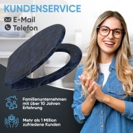 WC-Sitz mit Absenkautomatik und Schnellverschluss Marmor Darkblue - Premium Toilettendeckel direkt vom Hersteller
