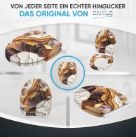 WC-Sitz mit Absenkautomatik und Schnellverschluss Marmor Gold - Premium Toilettendeckel direkt vom Hersteller