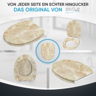 WC-Sitz mit Absenkautomatik und Schnellverschluss Marmor Natur - Premium Toilettendeckel direkt vom Hersteller