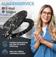 WC-Sitz mit Absenkautomatik und Schnellverschluss Marmor Schwarz - Premium Toilettendeckel direkt vom Hersteller