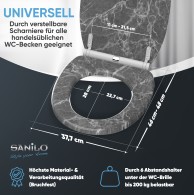 WC-Sitz mit Absenkautomatik und Schnellverschluss Marmor Grau - Premium Toilettendeckel direkt vom Hersteller