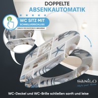 WC-Sitz mit Absenkautomatik und Schnellverschluss Meeresbrise - Premium Toilettendeckel direkt vom Hersteller