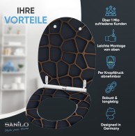 WC-Sitz mit Absenkautomatik und Schnellverschluss Mesh - Premium Toilettendeckel direkt vom Hersteller