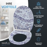 WC-Sitz mit Absenkautomatik und Schnellverschluss Mosaic World - Premium Toilettendeckel direkt vom Hersteller