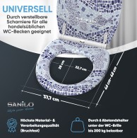 WC-Sitz mit Absenkautomatik und Schnellverschluss Mosaic World - Premium Toilettendeckel direkt vom Hersteller