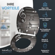 WC-Sitz mit Absenkautomatik und Schnellverschluss Musical Notes - Premium Toilettendeckel direkt vom Hersteller