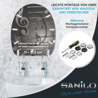 WC-Sitz mit Absenkautomatik und Schnellverschluss Musical Notes - Premium Toilettendeckel direkt vom Hersteller