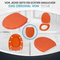 WC-Sitz mit Absenkautomatik und Schnellverschluss Orange - Premium Toilettendeckel direkt vom Hersteller
