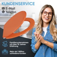WC-Sitz mit Absenkautomatik und Schnellverschluss Orange - Premium Toilettendeckel direkt vom Hersteller