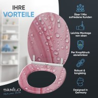 WC-Sitz mit Absenkautomatik und Schnellverschluss Pink Flower - Premium Toilettendeckel direkt vom Hersteller