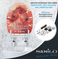 WC-Sitz mit Absenkautomatik und Schnellverschluss Poppy - Premium Toilettendeckel direkt vom Hersteller