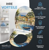 WC-Sitz mit Absenkautomatik und Schnellverschluss Riviera - Premium Toilettendeckel direkt vom Hersteller