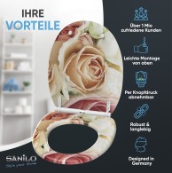WC-Sitz mit Absenkautomatik und Schnellverschluss Rosa Rose - Premium Toilettendeckel direkt vom Hersteller