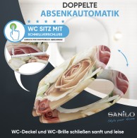 WC-Sitz mit Absenkautomatik und Schnellverschluss Rosa Rose - Premium Toilettendeckel direkt vom Hersteller