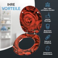 WC-Sitz mit Absenkautomatik Rosen - Premium Toilettendeckel direkt vom Hersteller