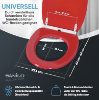 WC-Sitz mit Absenkautomatik und Schnellverschluss Rot - Premium Toilettendeckel direkt vom Hersteller