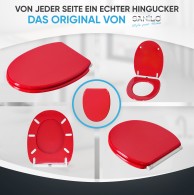 WC-Sitz mit Absenkautomatik und Schnellverschluss Rot - Premium Toilettendeckel direkt vom Hersteller