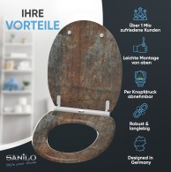 WC-Sitz mit Absenkautomatik und Schnellverschluss Rusty - Premium Toilettendeckel direkt vom Hersteller