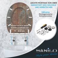 WC-Sitz mit Absenkautomatik und Schnellverschluss Rusty - Premium Toilettendeckel direkt vom Hersteller